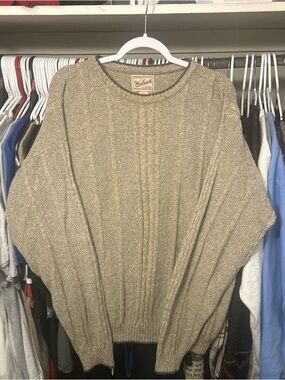 Vintage Woolrich Textured Cable Knit Sweater in Tan